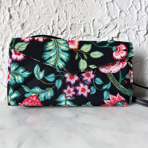 Vera Bradley Iconic RFID Envelope Crossbody Purse Vines Floral Wallet Bag - Picture 3 of 8